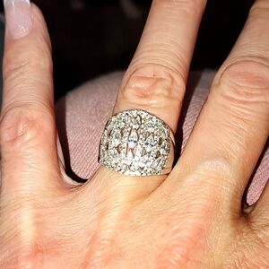 JTV Wide Diamond Simulants Ring Size 7